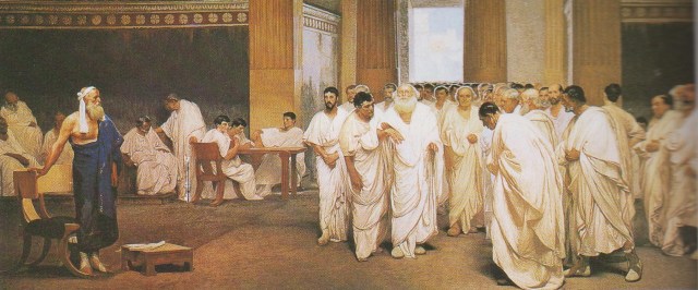 Apio Claudio Ceco (el Ciego) en un discurso ante el Senado, 340-273 a.C. Fue Edil, Cónsul, Dictador, en dos ocasiones, y Censor.