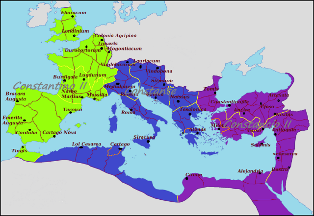 Imperio Romano, 337-340. Los hijos de Constantino el Grande.
