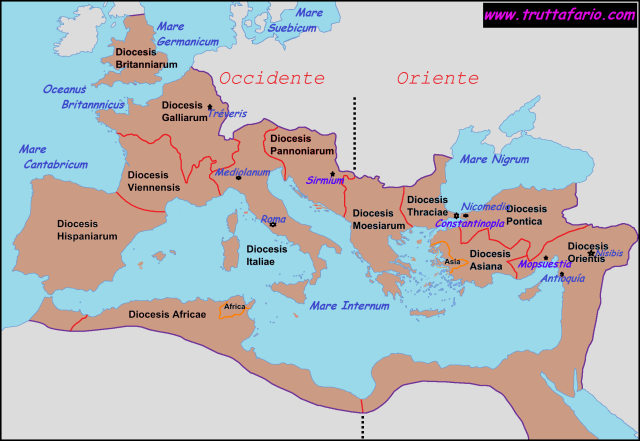 Imperio Romano en época de constancio II (353-361)