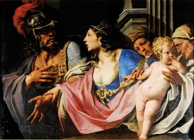 La despedida entre Héctor y Andrómaca. (Luca Ferrari, 1605-1654)