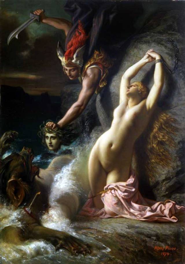 Andrómeda liberada por Perseo (Henri-Pierre Picou,1824-1895)