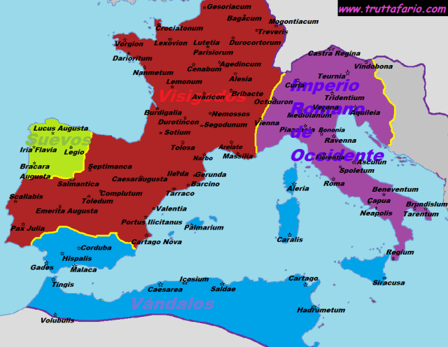 Imperio Romano mediados del Siglo V